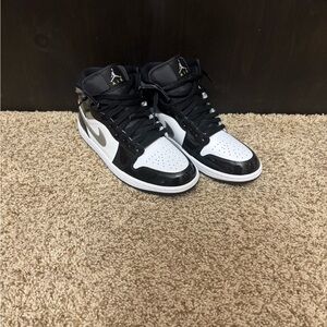 Nike Air Jordan 1 Mid - Black / White. No box. Worn once.